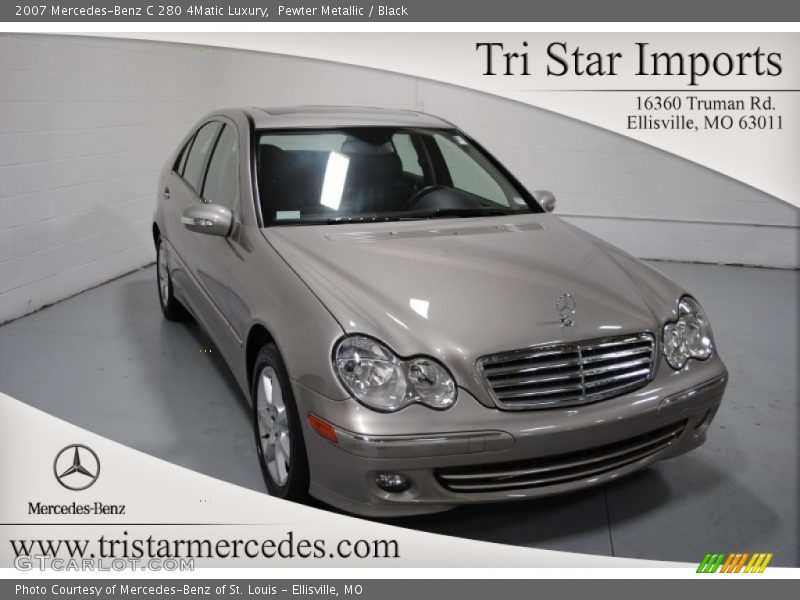 Pewter Metallic / Black 2007 Mercedes-Benz C 280 4Matic Luxury