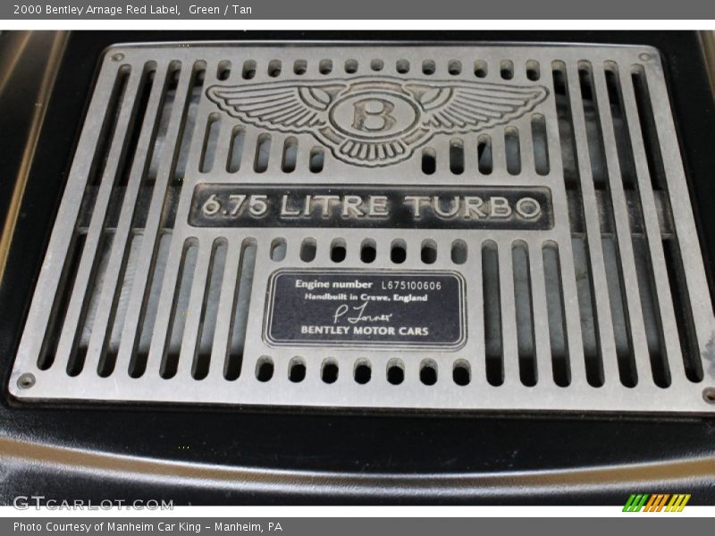  2000 Arnage Red Label Engine - 6.75 Liter Twin-Turbocharged OHV 16-Valve V8