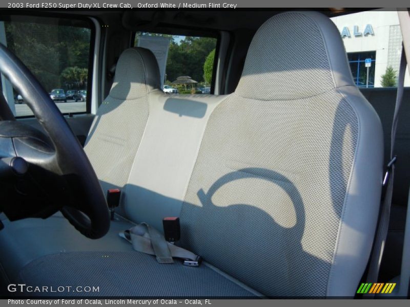 Oxford White / Medium Flint Grey 2003 Ford F250 Super Duty XL Crew Cab