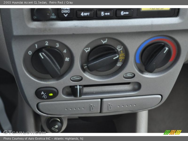 Controls of 2003 Accent GL Sedan