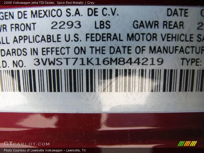 Spice Red Metallic / Grey 2006 Volkswagen Jetta TDI Sedan
