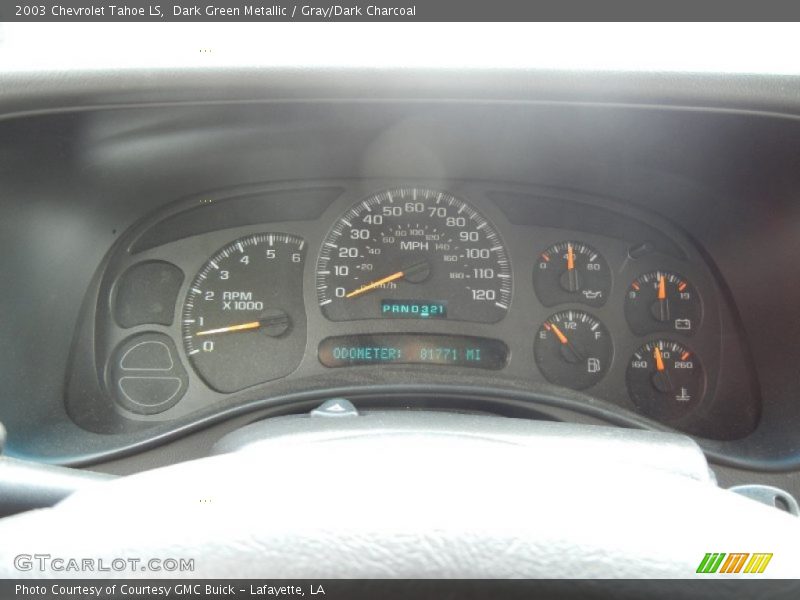 Dark Green Metallic / Gray/Dark Charcoal 2003 Chevrolet Tahoe LS
