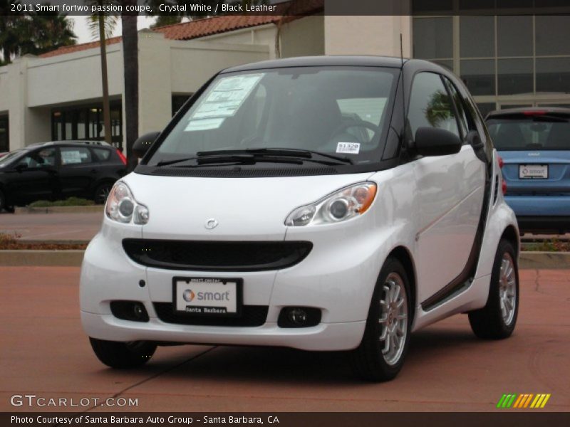 Crystal White / Black Leather 2011 Smart fortwo passion coupe