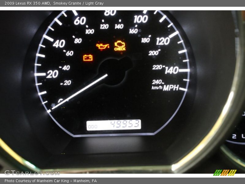 Smokey Granite / Light Gray 2009 Lexus RX 350 AWD