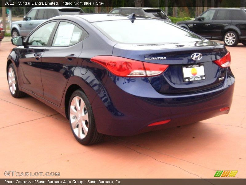 Indigo Night Blue / Gray 2012 Hyundai Elantra Limited