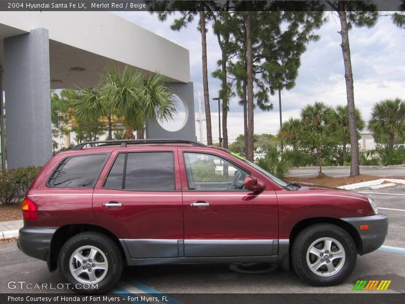 Merlot Red / Beige 2004 Hyundai Santa Fe LX