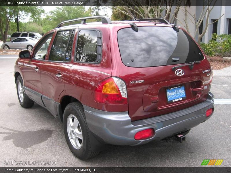 Merlot Red / Beige 2004 Hyundai Santa Fe LX