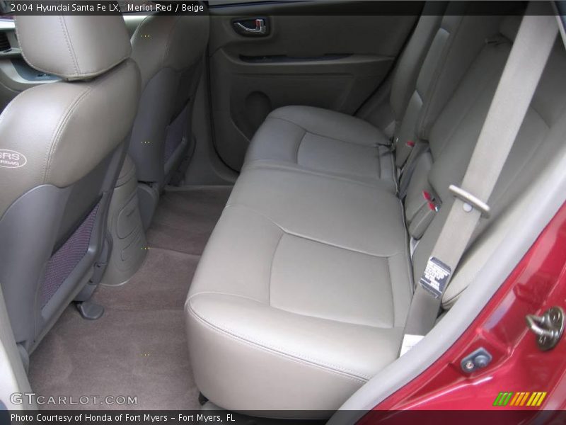 Merlot Red / Beige 2004 Hyundai Santa Fe LX