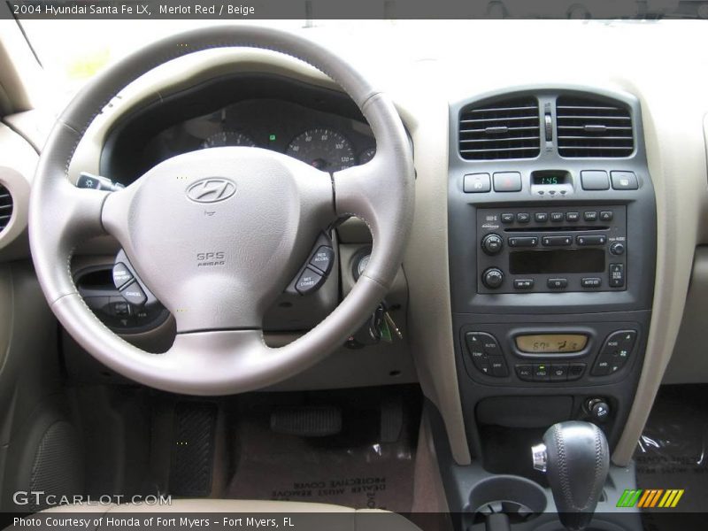 Merlot Red / Beige 2004 Hyundai Santa Fe LX