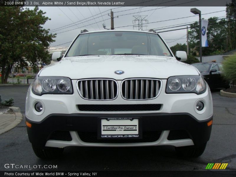 Alpine White / Sand Beige/Black Nevada Leather 2008 BMW X3 3.0si