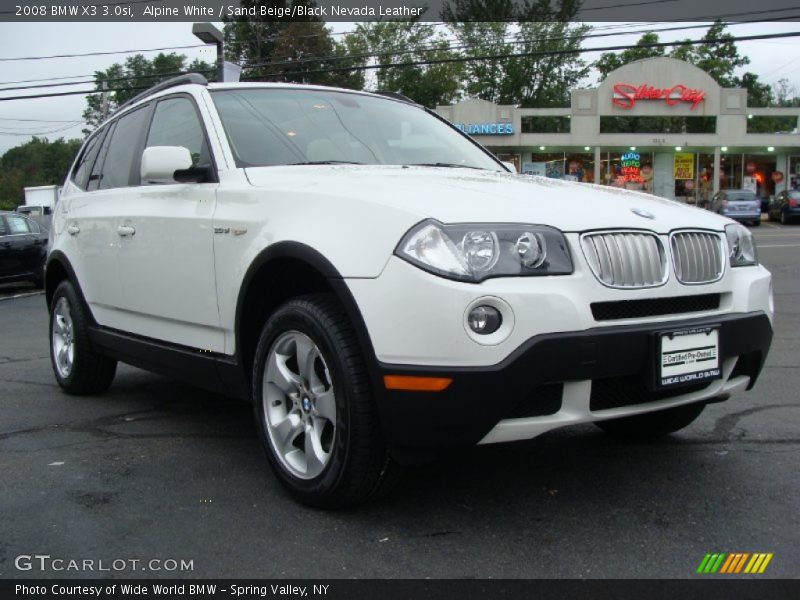 Alpine White / Sand Beige/Black Nevada Leather 2008 BMW X3 3.0si