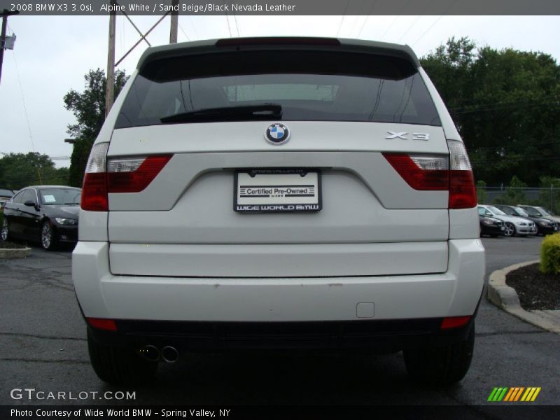 Alpine White / Sand Beige/Black Nevada Leather 2008 BMW X3 3.0si
