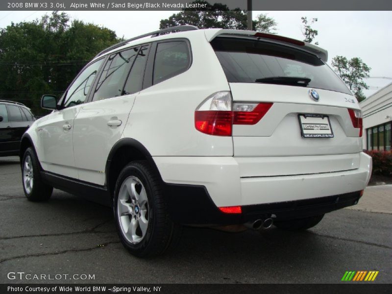 Alpine White / Sand Beige/Black Nevada Leather 2008 BMW X3 3.0si