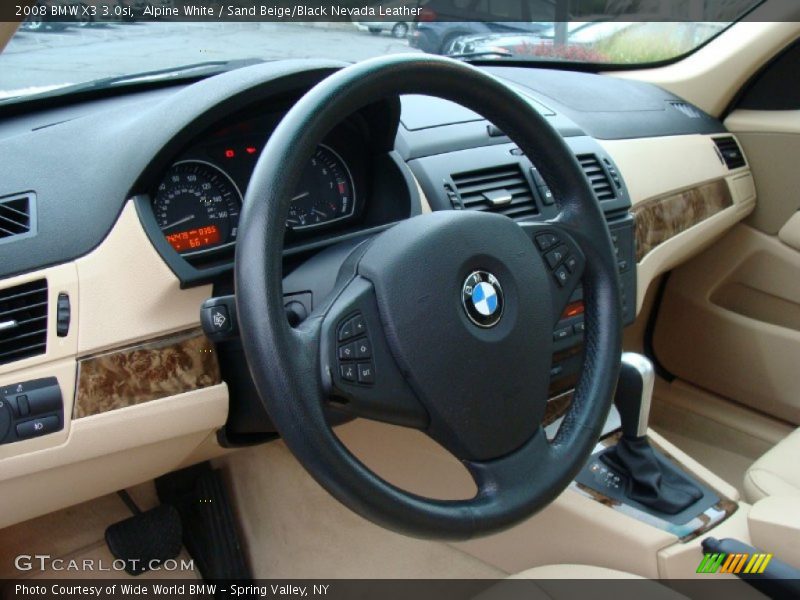 Alpine White / Sand Beige/Black Nevada Leather 2008 BMW X3 3.0si