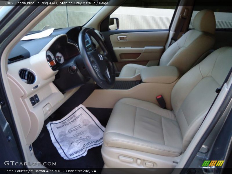 Sterling Gray Metallic / Beige 2009 Honda Pilot Touring 4WD