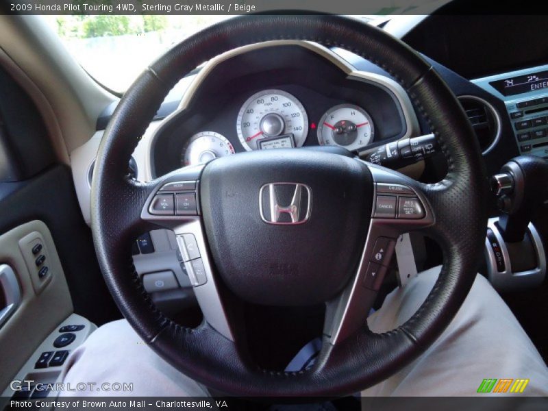 Sterling Gray Metallic / Beige 2009 Honda Pilot Touring 4WD