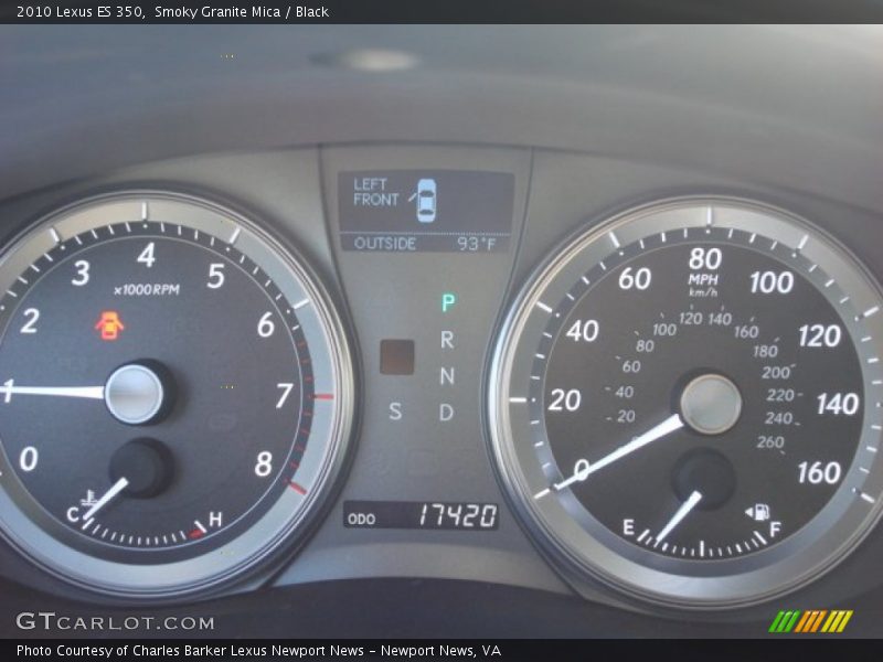 Smoky Granite Mica / Black 2010 Lexus ES 350