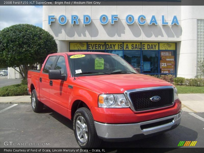 Bright Red / Medium Flint Grey 2008 Ford F150 XLT SuperCrew