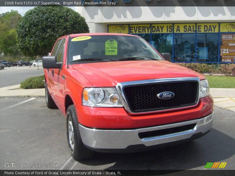 Bright Red / Medium Flint Grey 2008 Ford F150 XLT SuperCrew