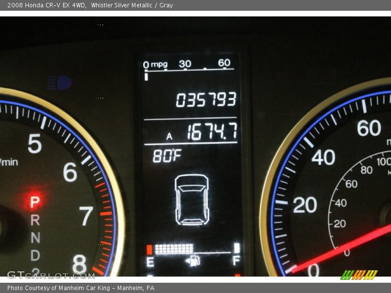 Whistler Silver Metallic / Gray 2008 Honda CR-V EX 4WD