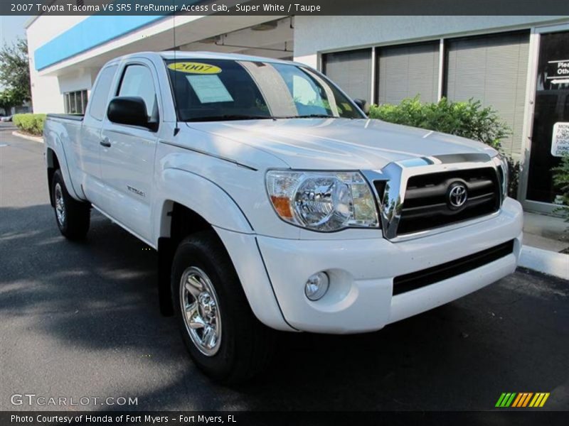Super White / Taupe 2007 Toyota Tacoma V6 SR5 PreRunner Access Cab