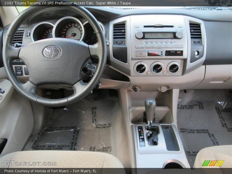 Super White / Taupe 2007 Toyota Tacoma V6 SR5 PreRunner Access Cab