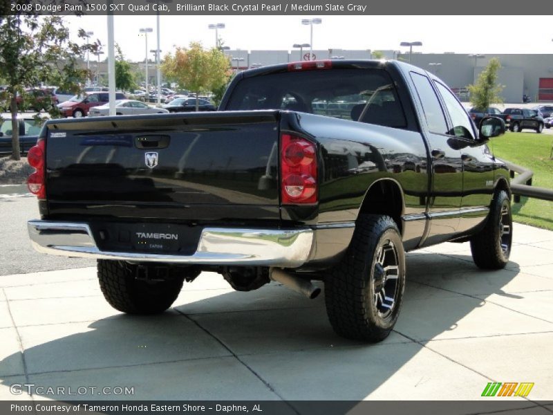 Brilliant Black Crystal Pearl / Medium Slate Gray 2008 Dodge Ram 1500 SXT Quad Cab