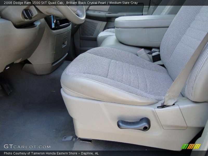 Brilliant Black Crystal Pearl / Medium Slate Gray 2008 Dodge Ram 1500 SXT Quad Cab