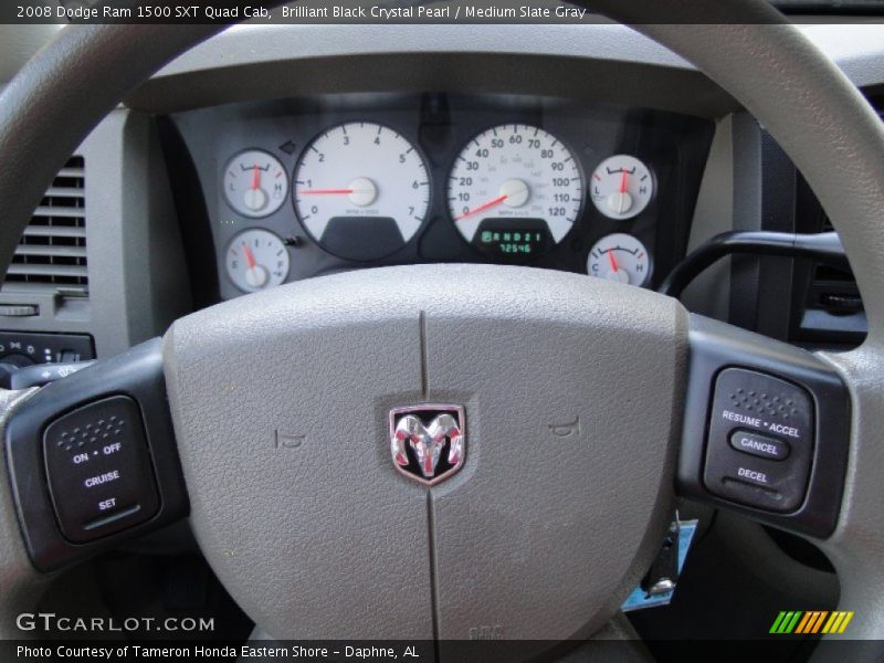 Brilliant Black Crystal Pearl / Medium Slate Gray 2008 Dodge Ram 1500 SXT Quad Cab