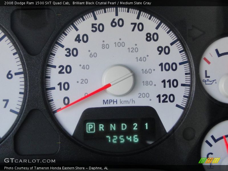 Brilliant Black Crystal Pearl / Medium Slate Gray 2008 Dodge Ram 1500 SXT Quad Cab