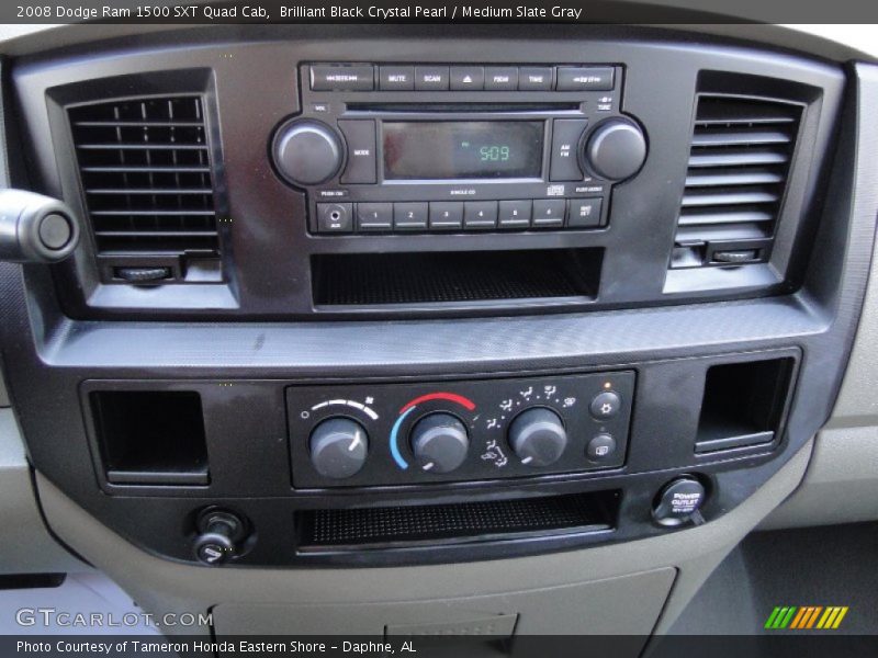Brilliant Black Crystal Pearl / Medium Slate Gray 2008 Dodge Ram 1500 SXT Quad Cab