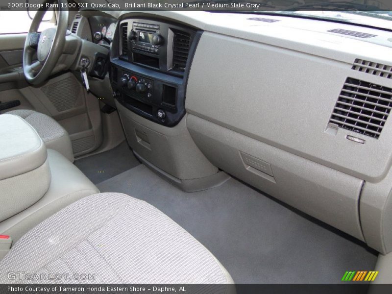 Brilliant Black Crystal Pearl / Medium Slate Gray 2008 Dodge Ram 1500 SXT Quad Cab