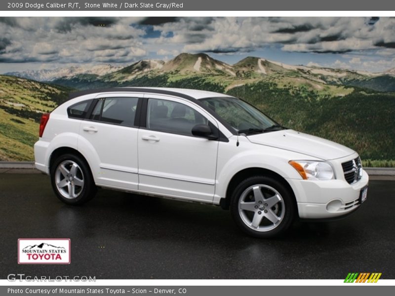 Stone White / Dark Slate Gray/Red 2009 Dodge Caliber R/T