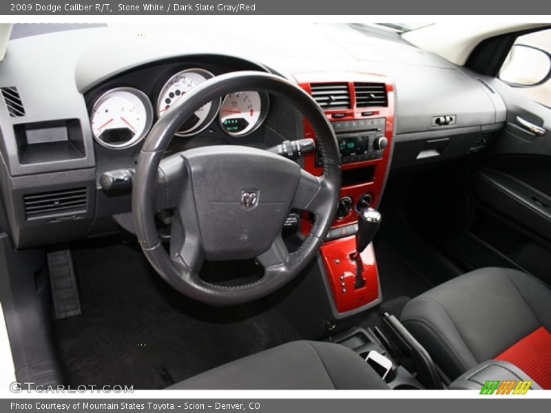 Stone White / Dark Slate Gray/Red 2009 Dodge Caliber R/T