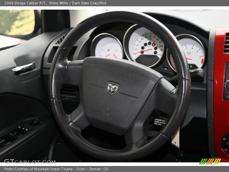 Stone White / Dark Slate Gray/Red 2009 Dodge Caliber R/T