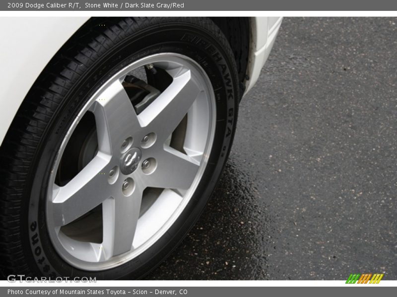 Stone White / Dark Slate Gray/Red 2009 Dodge Caliber R/T
