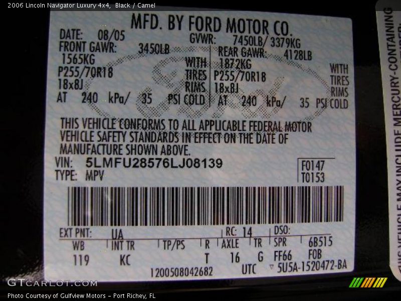 Black / Camel 2006 Lincoln Navigator Luxury 4x4