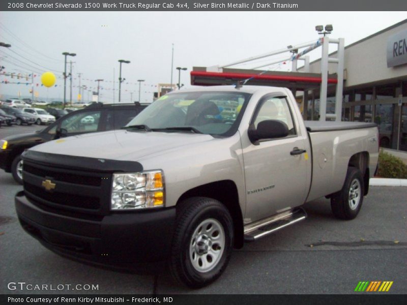 Silver Birch Metallic / Dark Titanium 2008 Chevrolet Silverado 1500 Work Truck Regular Cab 4x4