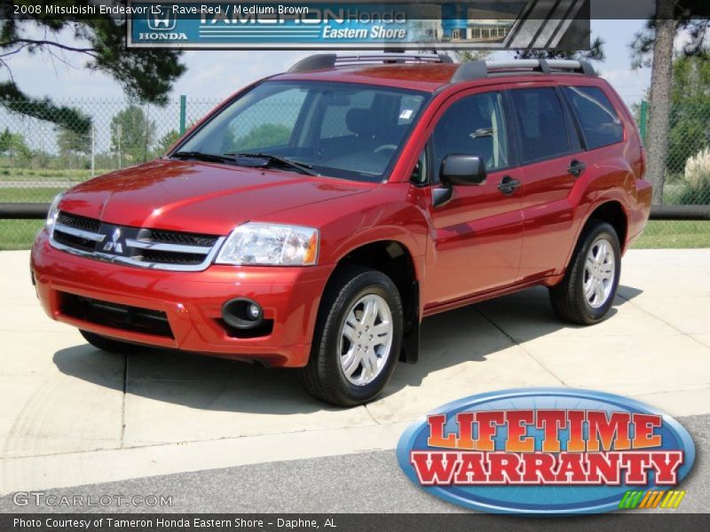 Rave Red / Medium Brown 2008 Mitsubishi Endeavor LS
