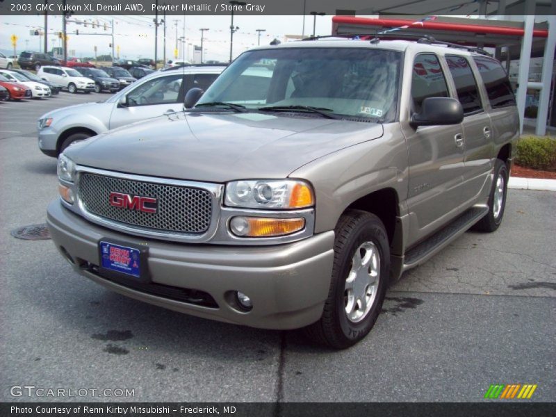 Pewter Metallic / Stone Gray 2003 GMC Yukon XL Denali AWD