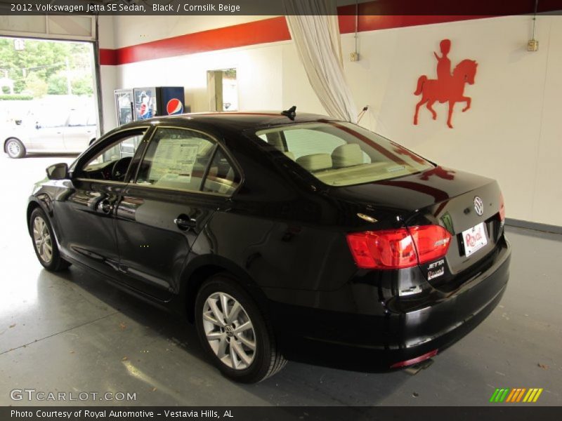 Black / Cornsilk Beige 2012 Volkswagen Jetta SE Sedan
