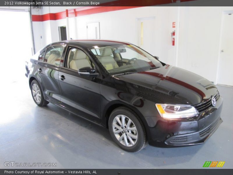 Black / Cornsilk Beige 2012 Volkswagen Jetta SE Sedan