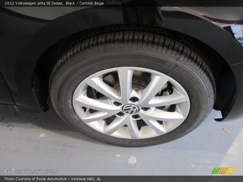 Black / Cornsilk Beige 2012 Volkswagen Jetta SE Sedan