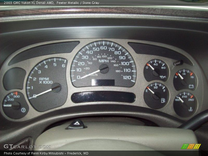 Pewter Metallic / Stone Gray 2003 GMC Yukon XL Denali AWD