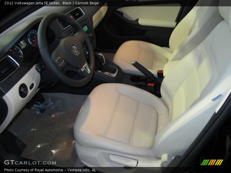 Black / Cornsilk Beige 2012 Volkswagen Jetta SE Sedan