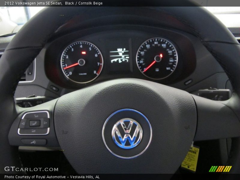 Black / Cornsilk Beige 2012 Volkswagen Jetta SE Sedan