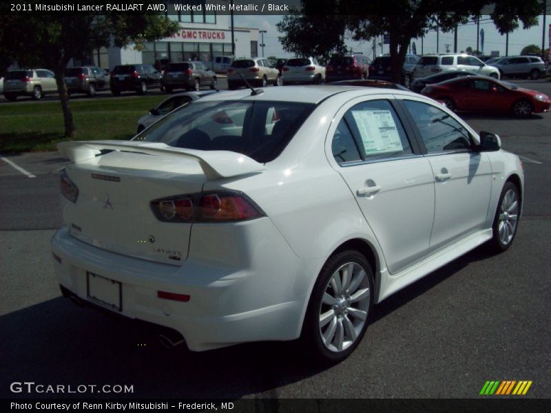 Wicked White Metallic / Black 2011 Mitsubishi Lancer RALLIART AWD