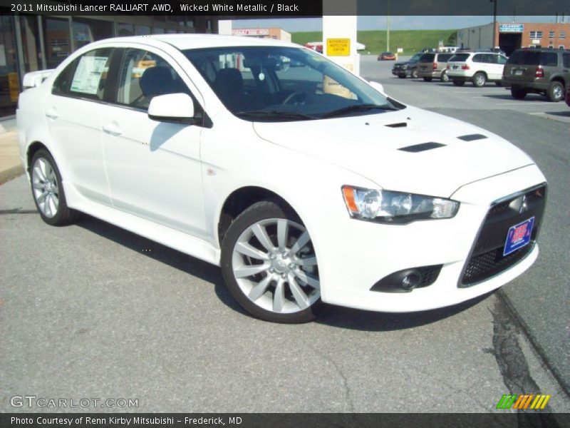 Wicked White Metallic / Black 2011 Mitsubishi Lancer RALLIART AWD