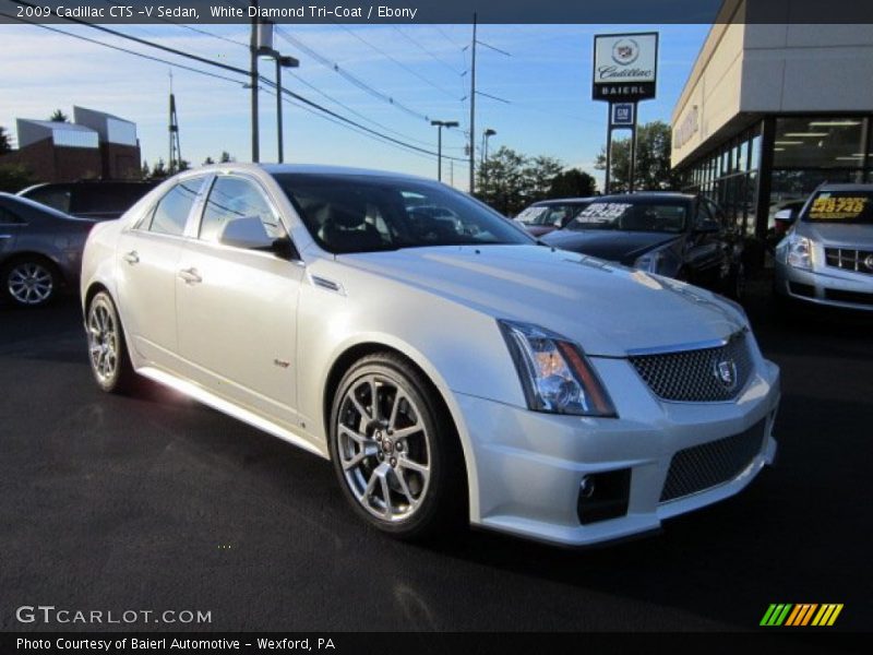 White Diamond Tri-Coat / Ebony 2009 Cadillac CTS -V Sedan