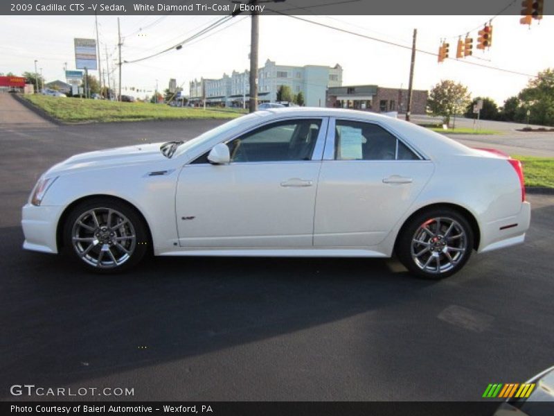 White Diamond Tri-Coat / Ebony 2009 Cadillac CTS -V Sedan